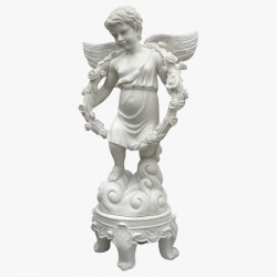Скульптура из мрамора S_24 Ангелочек с венком